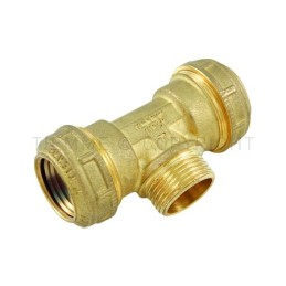 RACCORDO TEE M A COMPRES TUBO PE/PEHD/PEX Ø 20X1/2"X20 COMPACT - 3468W TIEMME 3410034 1