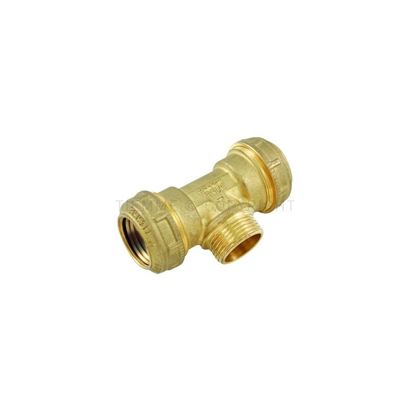 RACCORDO TEE M A COMPRES TUBO PE/PEHD/PEX Ø 32X1"X32 COMPACT - 3468W TIEMME 3410035 1