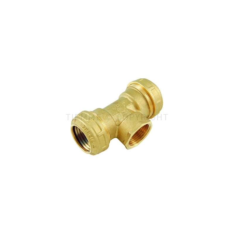 RACCORDO TEE F A COMPRES TUBO PE/PEHD/PEX Ø 63X2"X63 COMPACT - 3469W TIEMME 3410054 1