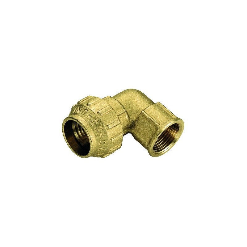 RACCORDO CURVO F CW602N A COMPRES TUBO PE/PEHD/PEX Ø 20 X 1/2" ISO7 - 3465DR TIEMME 3420046 1