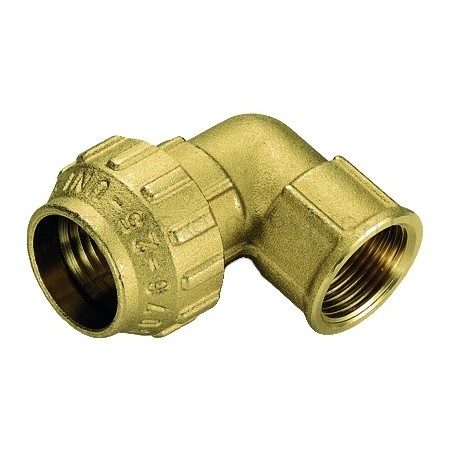 RACCORDO CURVO F CW602N A COMPRES TUBO PE/PEHD/PEX Ø 20 X 1/2" ISO7 - 3465DR TIEMME 3420046 1
