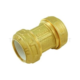 RACCORDO DIRITTO DOPPIO A COMPRES OGIVA ACETALICA TUBO PE/PEHD/PEX Ø 63 - 63 COMPACT - 3461 TIEMME 3430010 1