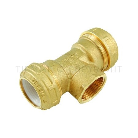 RACCORDO TEE F A COMPRES OGIVA ACETALICA TUBO PE/PEHD/PEX Ø 32X1"X32 COMPACT - 3469 TIEMME 3430028 1
