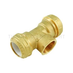 RACCORDO TEE F A COMPRES OGIVA ACETALICA TUBO PE/PEHD/PEX Ø 20X1/2"X20 COMPACT - 3469 TIEMME 3430042 1