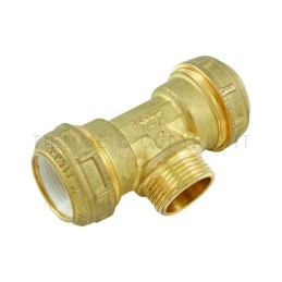 RACCORDO TEE M A COMPRES OGIVA ACETALICA TUBO PE/PEHD/PEX Ø 25X3/4"X25 COMPACT - 3468 TIEMME 3430052 1