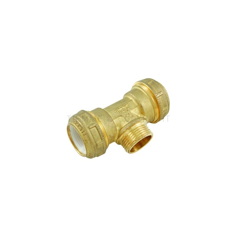 RACCORDO TEE M A COMPRES OGIVA ACETALICA TUBO PE/PEHD/PEX Ø 40X1"1/4X40 COMPACT - 3468 TIEMME 3430054 1
