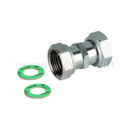RACCORDO DIRITTO NI F - F CON GIRELLO E GUARNIZIONE PIANA 3/4"X3/4" - 1526N TIEMME 1500894 1