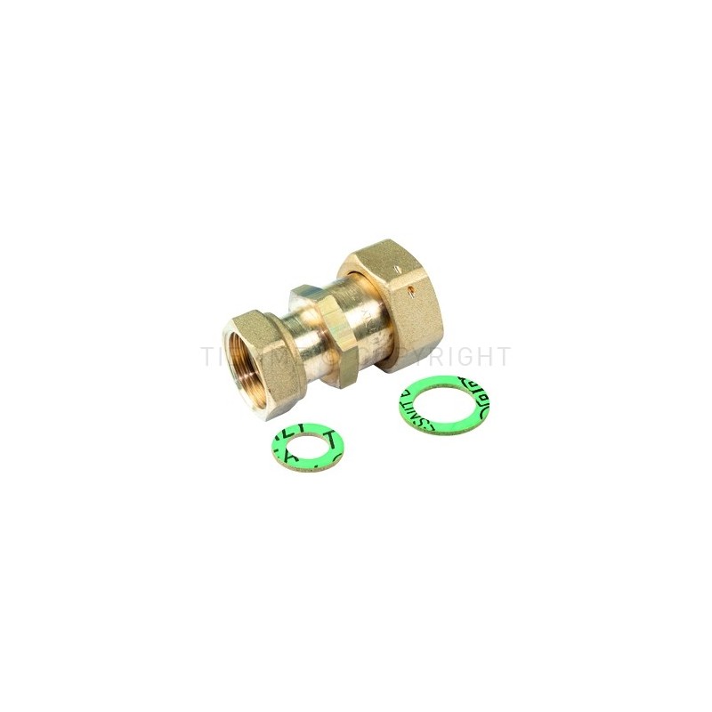 RACCORDO DIRITTO F - F CON GIRELLO E GUARNIZIONE PIANA 1"X3/4" - 1526 TIEMME 1500912 1