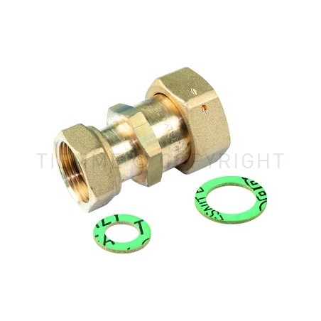 RACCORDO DIRITTO F - F CON GIRELLO E GUARNIZIONE PIANA 1"X3/4" - 1526 TIEMME 1500912 1