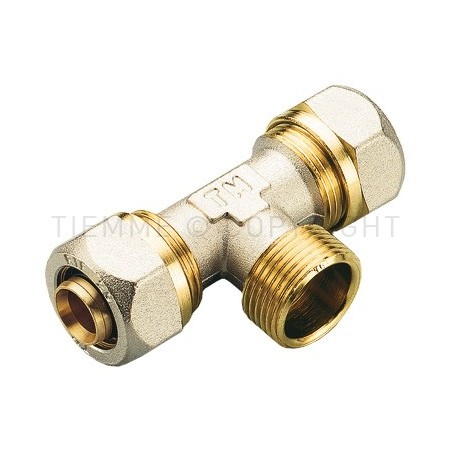 RACCORDO TEE M A STRINGERE TUBO AL - PEX Ø 20X3/4"X20 SP 2 - 1608INS TIEMME 1580007 1