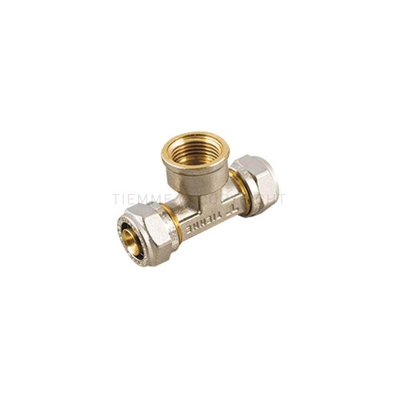 RACCORDO TEE F A STRINGERE TUBO AL - PEX Ø 20X1/2"X20 SP 2 - 1609INS TIEMME 1580014 1