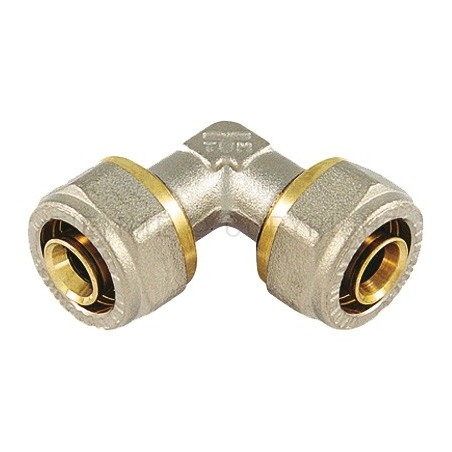 RACCORDO CURVO DOPPIO A STRINGERE TUBO AL - PEX Ø 20 - 20 SP 2 - 1603INS TIEMME 1580020 1