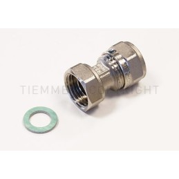 RACCORDO DIRITTO CON GIRELLO NI E GUARNIZIONE PIANA A STRING TUBO AL - PEX Ø 16 SP 2 3/8" 1614BP TIEMME 1600167 1