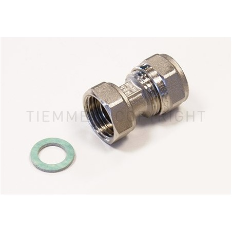 RACCORDO DIRITTO CON GIRELLO NI E GUARNIZIONE PIANA A STRING TUBO AL - PEX Ø 26 SP 3 3/4" 1614BP TIEMME 1600170 1