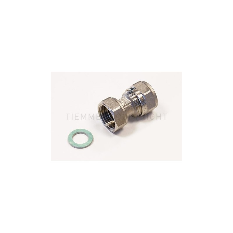 RACCORDO DIRITTO CON GIRELLO NI E GUARNIZIONE PIANA A STRING TUBO AL - PEX Ø 26 SP 3 1" 1614BP TIEMME 1600171 1