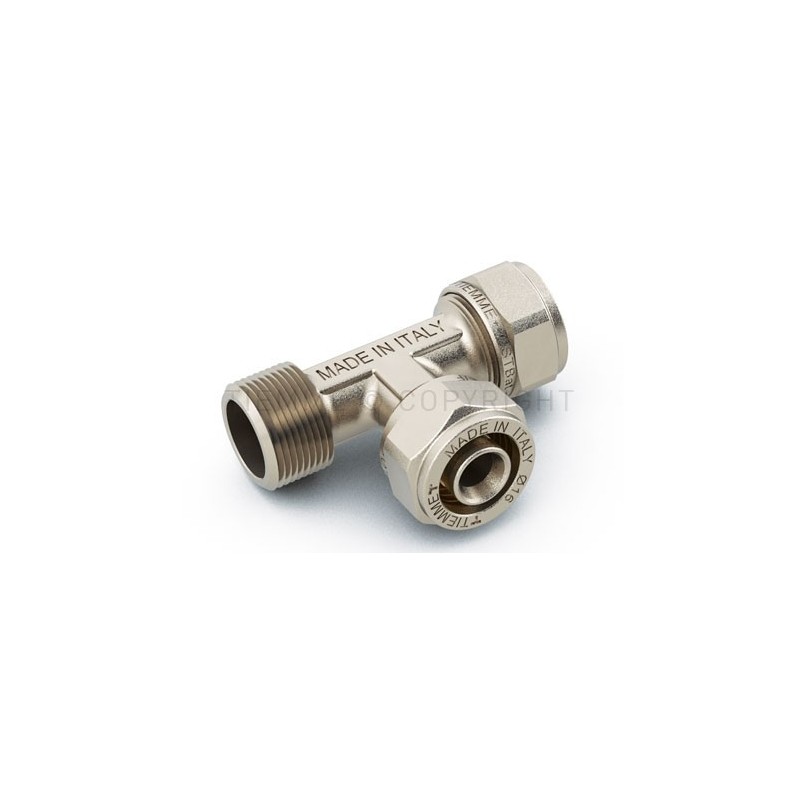 RACCORDO TEE M LAT NI A STRING TUBO AL - PEX Ø 16(2,0) - 16(2,0) - 1/2" - 1619 TIEMME 1600194 1