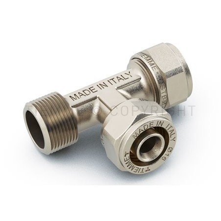 RACCORDO TEE M LAT NI A STRING TUBO AL - PEX Ø 16(2,0) - 16(2,0) - 1/2" - 1619 TIEMME 1600194 1