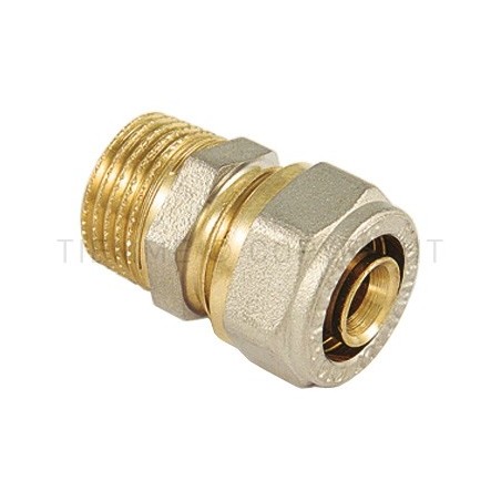 RACCORDO DIRITTO M GIA - NI A STRING TUBO AL - PEX Ø 16 SP 2 3/4" - 1600GN TIEMME 1600197 1