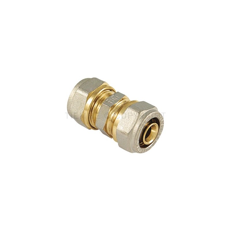 RACCORDO DIRITTO DOPPIO GIA/NI A STRING TUBO AL - PEX Ø 20 - 20 SP 2 - 1601GN TIEMME 1600205 1