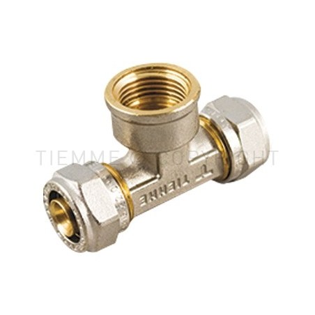 RACCORDO TEE F GIA - NI A STRING TUBO AL - PEX Ø 26X1"X26 SP 3 - 1609GN TIEMME 1600262 1