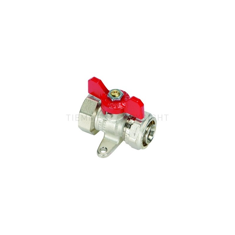 VALVOLA SFERA NI A STRINGERE TUBO AL - PEX/FEMMINA Ø 16 1/2" LEVA FARF ROSSA - 2155FLR TIEMME 1620033 1