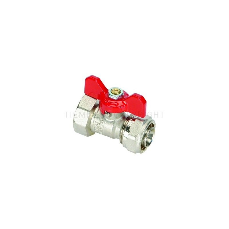 VALVOLA SFERA NI A STRINGERE TUBO AL - PEX/FEMMINA Ø 20 3/4" LEVA FARF BLU - 2155B TIEMME 1620040 1