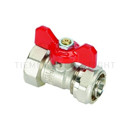 VALVOLA SFERA NI A STRINGERE TUBO AL - PEX/FEMMINA Ø 20 3/4" LEVA FARF BLU - 2155B TIEMME 1620040 1
