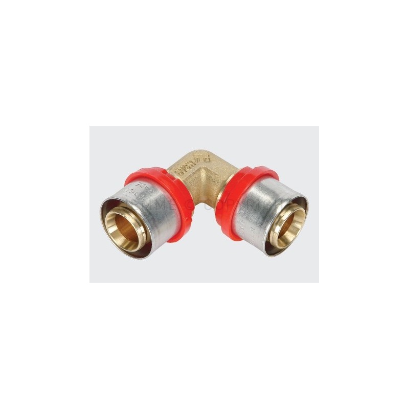 RACCORDO CURVO DOPPIO A PRESS TUBO AL - PEX Ø 16 - 16 - 1653 TIEMME 1650011 1