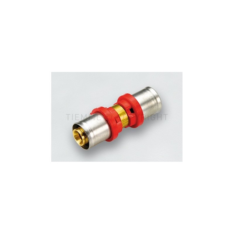 RACCORDO DIRITTO DOPPIO A PRESS TUBO AL - PEX Ø 20 - 20 - 1651 TIEMME 1650022 1