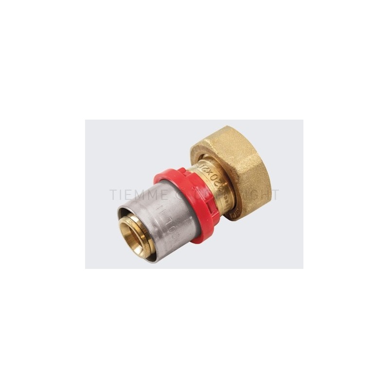 RACCORDO DIRITTO CON GIRELLO A PRESS TUBO AL - PEX Ø 16 SU ATT 3/4"(18)EUR - 1666 TIEMME 1650076 1