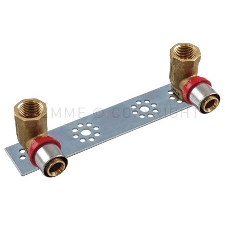 RACCORDO TERMINALI - STAFFA A PRESS TUBO AL - PEX Ø 20 X 1/2" INT VARIABILE 100 - 110 - 150 - 1664 TIEMME 1650106 1