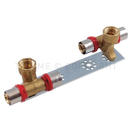 RACCORDO DISASSATI - STAFFA A PRESS TUBO AL - PEX Ø 20 X 1/2" INT VARIABILE 100 - 110 - 150 - 1663DI TIEMME 1650137 1