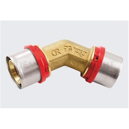RACCORDO CURVO 45 gradi A PRESS TUBO AL - PEX Ø 50 - 50 - 1661 TIEMME 1650144 1