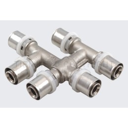 RACCORDO TEE BYPASS NI A PRESS TUBO AL - PEX Ø 20 - 16 - 20 - 1675 TIEMME 1650157 1