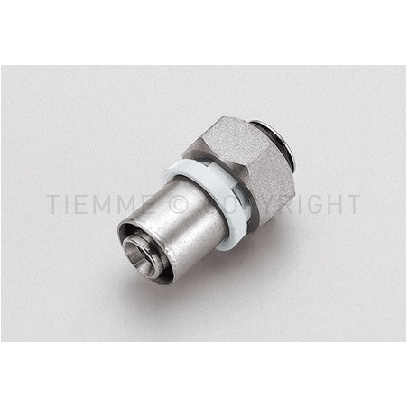 RACCORDO DIRITTO CON GIRELLO SN A PRESS TUBO AL - PEX Ø 16 SU ATT 1/2"(16) - 1668SN TIEMME 1650160 1