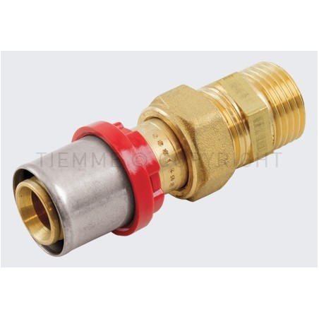 RACCORDO DIRITTO M CON GIRELLO A PRESS TUBO AL - PEX Ø 20 X 3/4" - 1667 TIEMME 1650235 1
