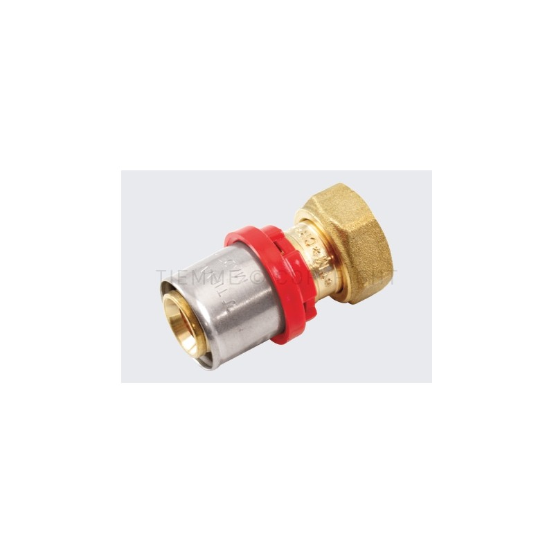 RACCORDO DIRITTO CON GIRELLO E GUARNIZIONE PIANA A PRESS TUBO AL - PEX Ø 18 X 1/2" - 1665 TIEMME 1650241 1