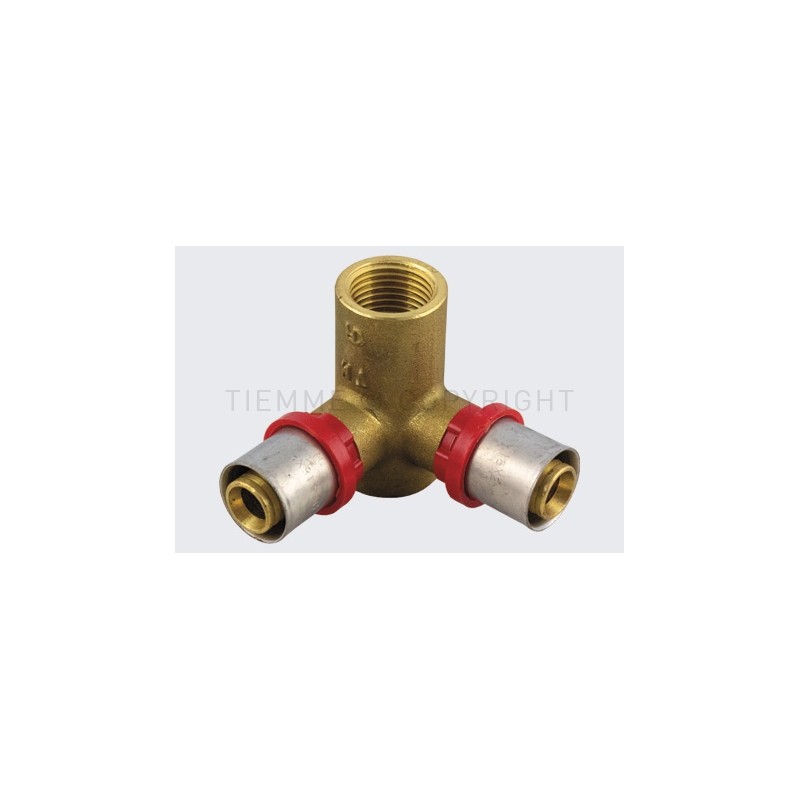RACCORDO FLANGIA DOPPIA H52 A PRESS TUBO AL - PEX Ø 18X1/2"X18 - 1676 TIEMME 1650255 1