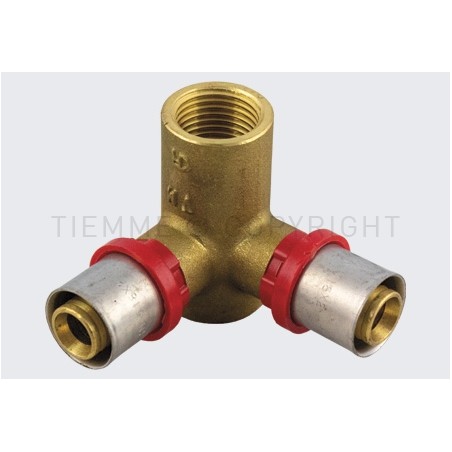 RACCORDO FLANGIA DOPPIA H52 A PRESS TUBO AL - PEX Ø 18X1/2"X18 - 1676 TIEMME 1650255 1