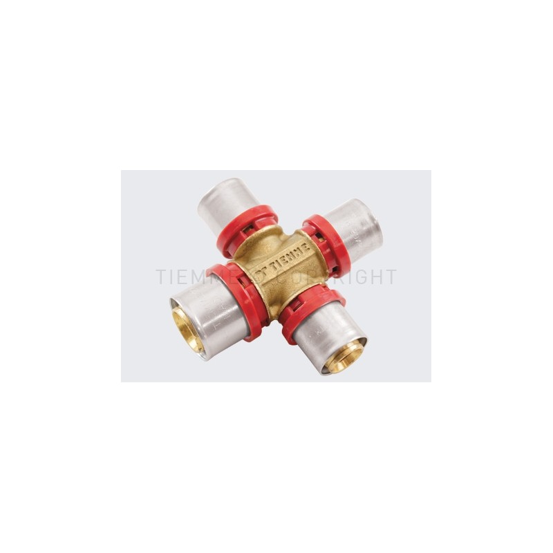 RACCORDO CROCE A PRESS TUBO AL - PEX Ø 25 - 20 - 16 - 16 - 1687 TIEMME 1650289 1