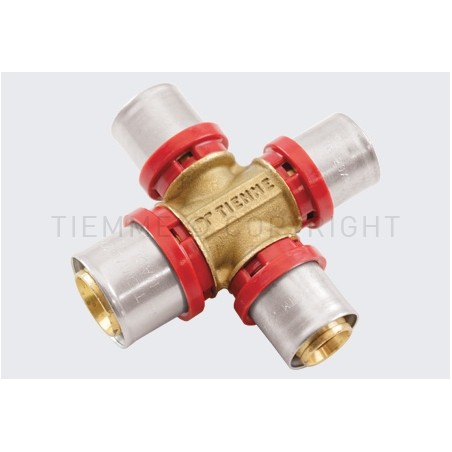 RACCORDO CROCE A PRESS TUBO AL - PEX Ø 25 - 20 - 16 - 16 - 1687 TIEMME 1650289 1