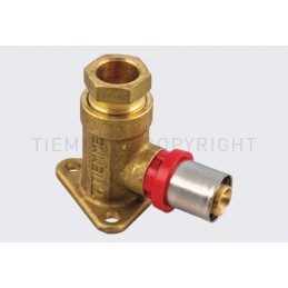RACCORDO FLANGIA H52 A PRESS/COMPRES TUBO AL - PEX/CU Ø 16 - 15 - 1656KB TIEMME 1650306 1
