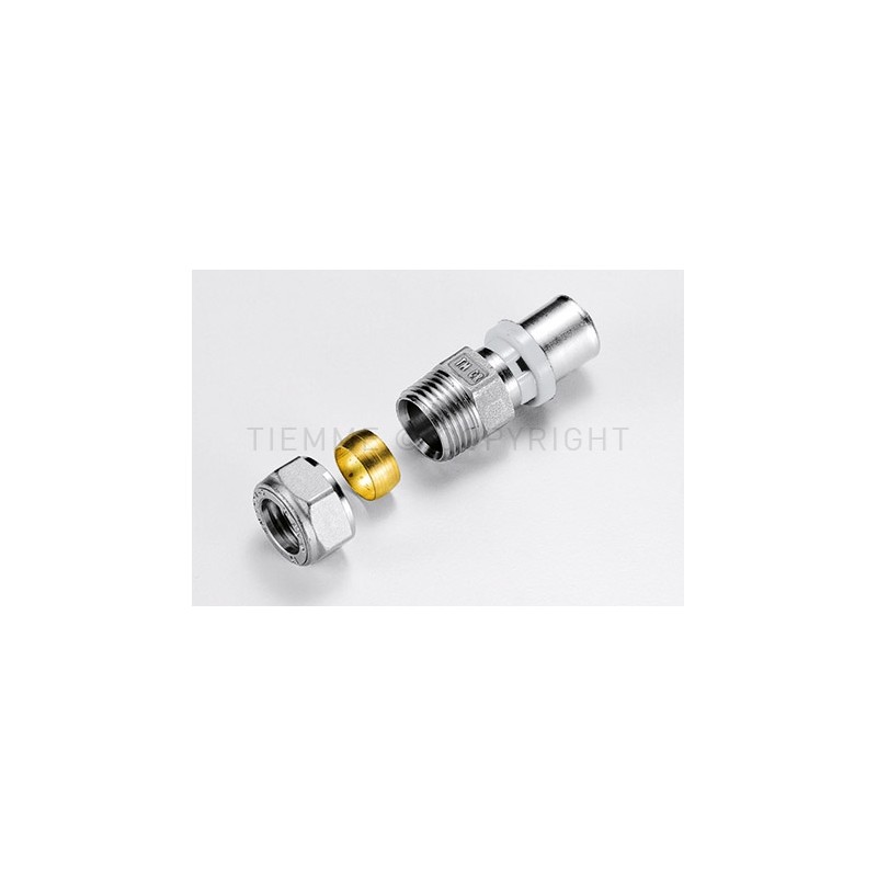 RACCORDO DIRITTO DOPPIO SN A PRESS/COMPRES TUBO AL - PEX/CU Ø 20 - 22 - 1651KBSN TIEMME 1650309 1