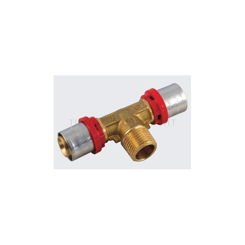 RACCORDO TEE M A PRESS TUBO AL - PEX Ø 14X1/2"X14 - 1658 TIEMME 1650339 1