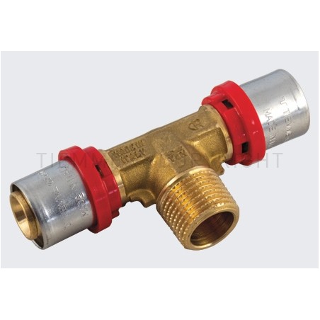 RACCORDO TEE M A PRESS TUBO AL - PEX Ø 14X1/2"X14 - 1658 TIEMME 1650339 1