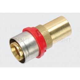 RACCORDO DIRITTO DOPPIO A PRESS TUBO AL - PEX - TUBETTO CILINDRICO Ø 26 - Ø 22 - 1651CY TIEMME 1650340 1