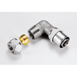 RACCORDO CURVO DOPPIO SN A PRESS/COMPRES TUBO AL - PEX/CU Ø 16 - 15 - 1653KBSN TIEMME 1650492 1
