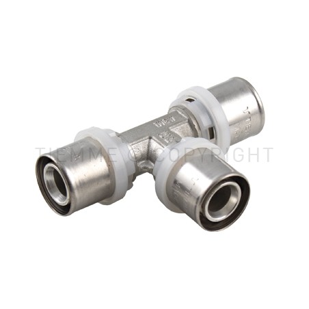 RACCORDO TEE SN A PRESS TUBO AL - PEX Ø 32 - 26 - 32 - 1657SN TIEMME 1650634 1