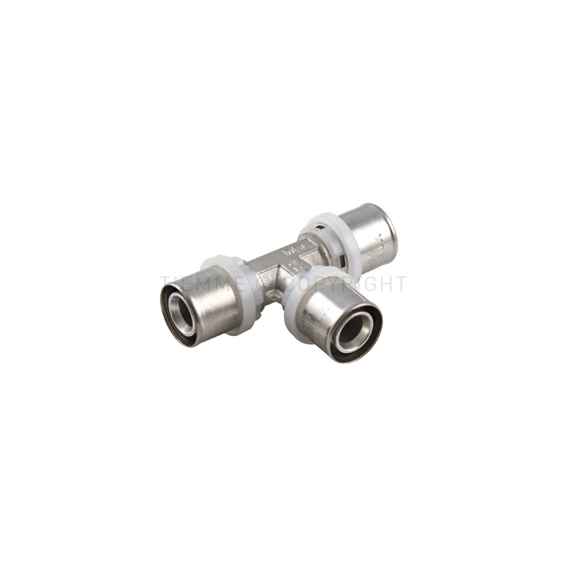 RACCORDO TEE SN A PRESS TUBO AL - PEX Ø 63 - 40 - 63 - 1657SN TIEMME 1650654 1
