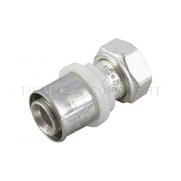 RACCORDO DIRITTO CON GIRELLO SN E GUARNIZIONE PIANA A PRESS TUBO AL - PEX Ø 26 X 3/4" - 1665SN TIEMME 1650738 1